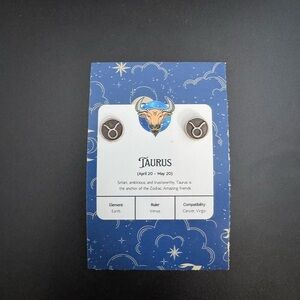 Taurus Zodiac Earrings .925 Sterling Silver